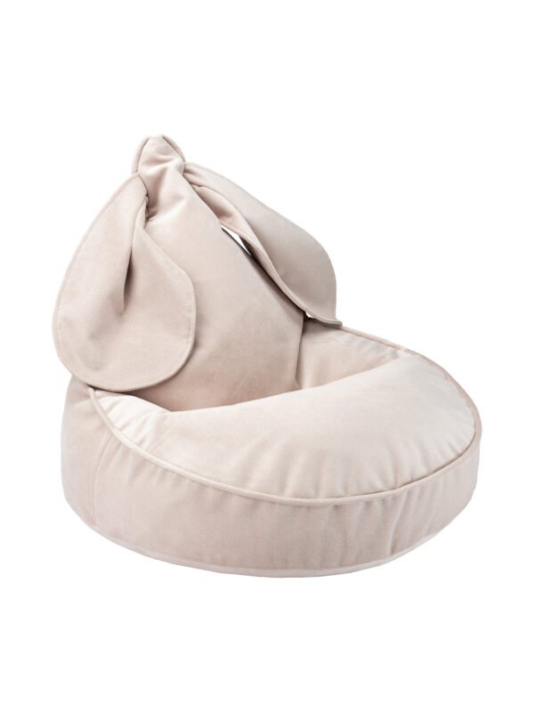 Kinder Sitzsack mit Hasenohren aus Samt in dusty beige von Wigiwama