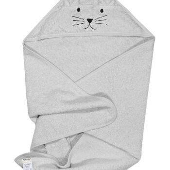 Kindsgut Handtuch mit Kapuze Katzenohren grau