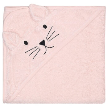 Kindsgut Handtuch mit Kapuze Katzenohren rosa