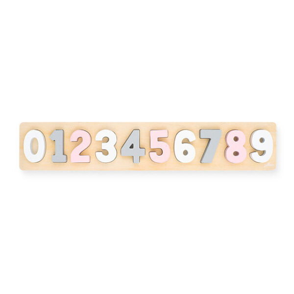 Jollein Holz Puzzle Zahlen weiß rosa