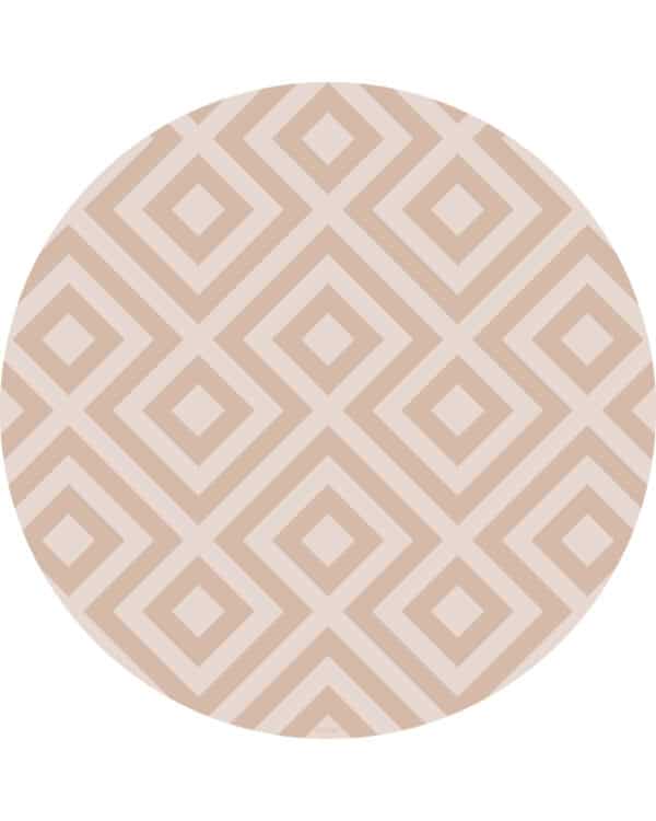 EEVEVE Bodenmatte aus Vinyl rund creme beige gemustert 110 cm