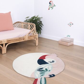 Lilipinso Teppich Papagei Rosa 120x160 cm
