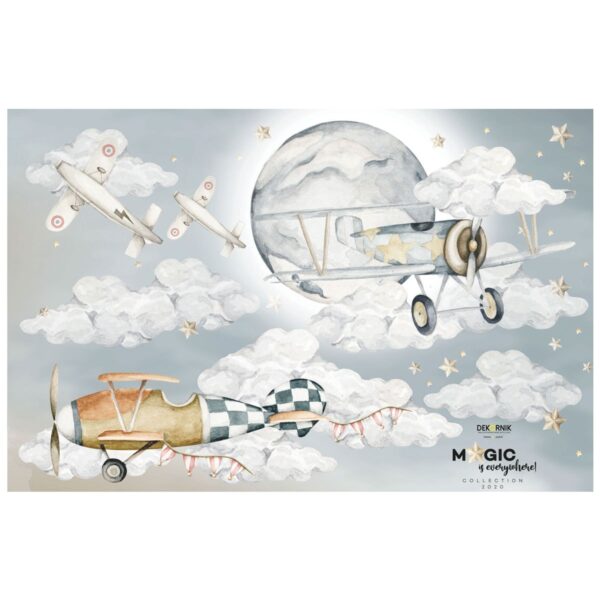 Wandsticker-Set 'Flugzeuge & Wolken'