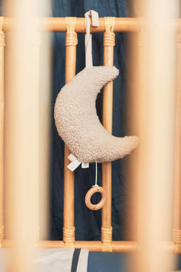 Spieluhr Mond aus Teddy Fleece von Jollein in creme