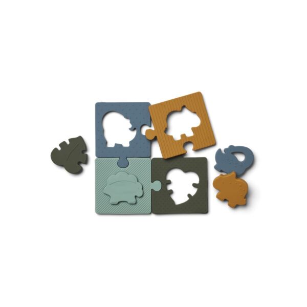 Puzzle aus Silikon mit Dinos in blau multi mix von Liewood