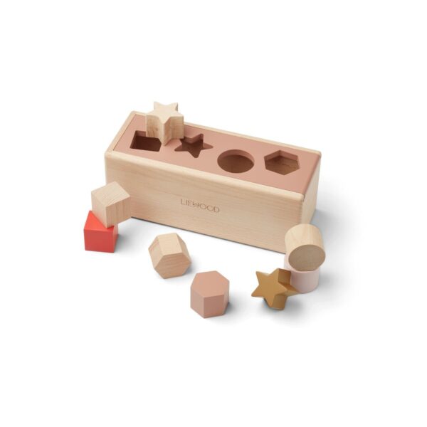 Puzzlebox Steckspiel aus Holz Geometric Rosa Mix von Liewood
