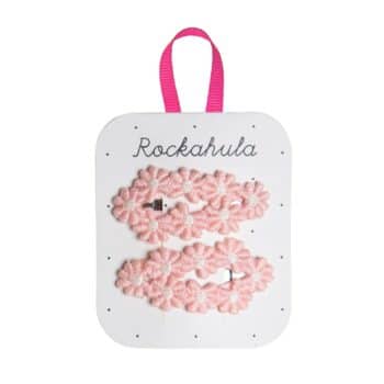 Haarspangen 2er Set Flower Crochet in pink von Rockahula Kids