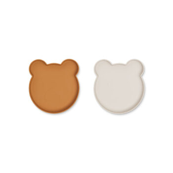 Liewood Teller 2er Set Marty Mr Bear aus Silikon caramel sandy mix