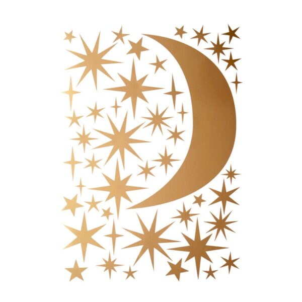 Wandtattoo Set Mond & Sterne in gold von Hartendief