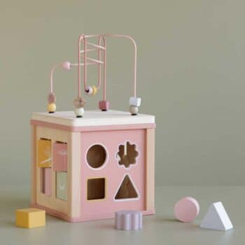 Little Dutch Motorikwürfel Spielzeug aus Holz in rosa