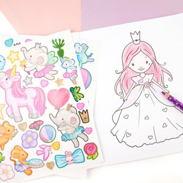 Prinzessinnen Malbuch mit Stickern von Princess Mimi