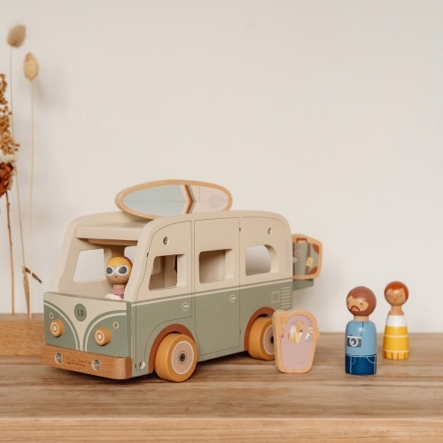 Little Dutch Retro Van Camper aus Holz mit Figuren