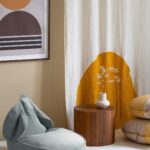 Kinder Sitzsack mit Hasenohren aus Samt in Misty mint von Wigiwama
