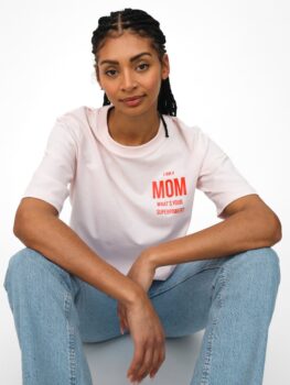 Famvibes Damen T-Shirt Mom Style 'Mom' in rosa