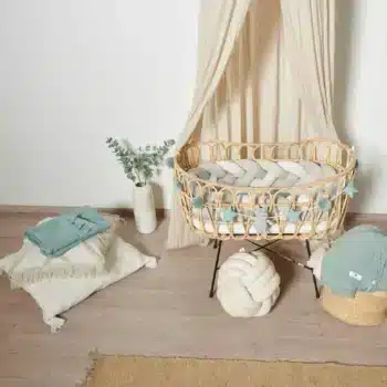 Baby Bettschlange Strick geflochten 200 cm Trio beige, sand und natur von Nordic Coast Company