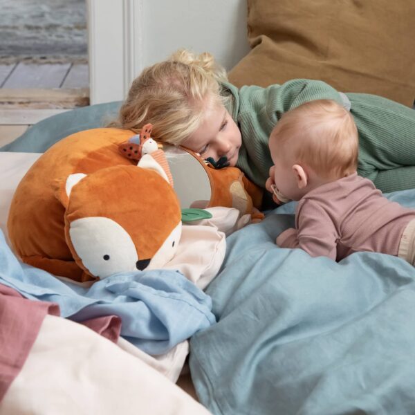Sebra Spiel- & Activity Kissen Sparky der Fuchs mit Babyspiegel