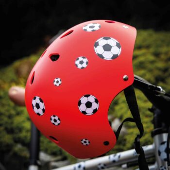 Farbviereck Fahrradsticker Fußball für Fahrrad, Roller und Helm