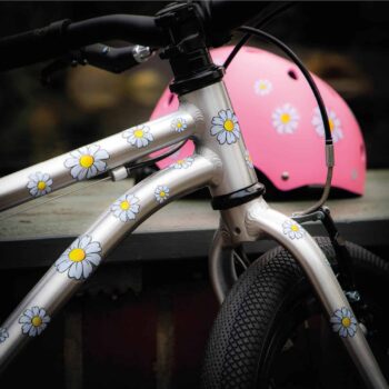 Farbviereck Fahrradsticker Gänseblümchen für Fahrrad, Roller und Helm