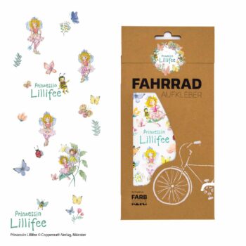 Farbviereck Fahrradsticker Prinzessin Lillifee der Schmetterlingpalast für Fahrrad, Roller und Helm