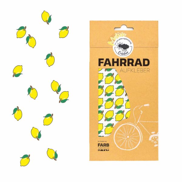 Farbviereck Fahrradsticker Zitronen für Fahrrad, Roller und Helm