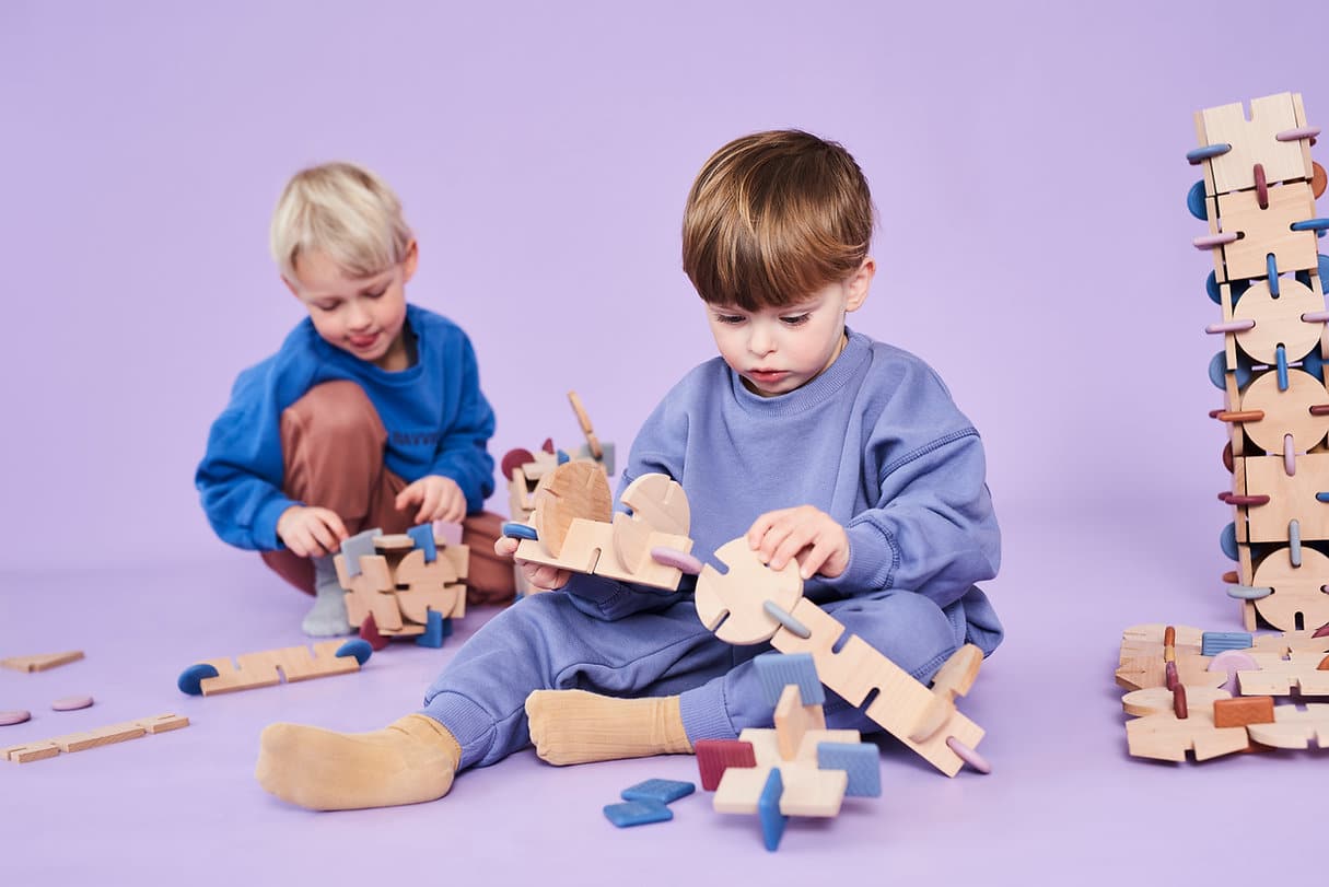 Bavvic Holzbausteine für Kinder Builder Set 48-teilig
