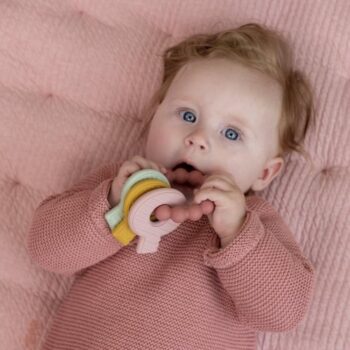 Little Dutch Baby Beißring Schlüssel in rosa aus Silikon
