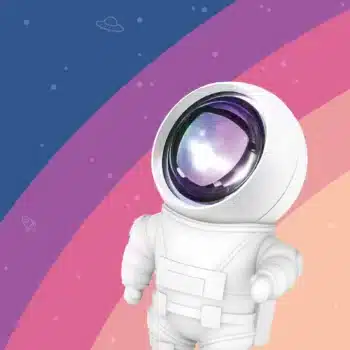 Kleiner Astronaut Nachtlicht Planet Regenbogen von Mob