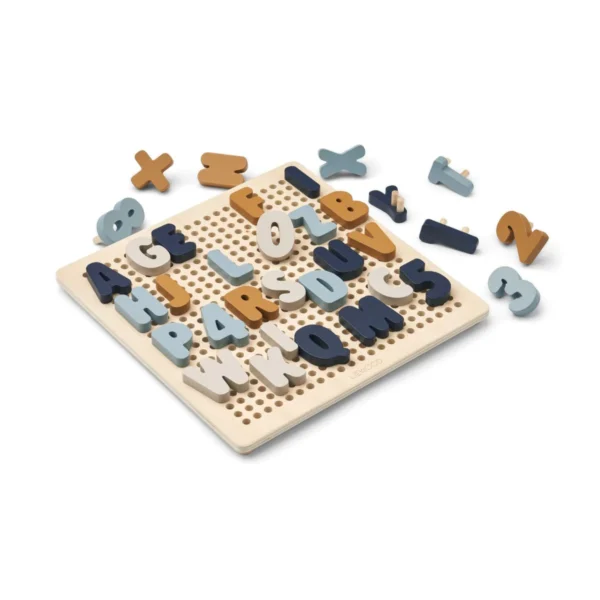Liewood ABC Puzzle Holzspielzeug Ainsley in sea blue multi mix