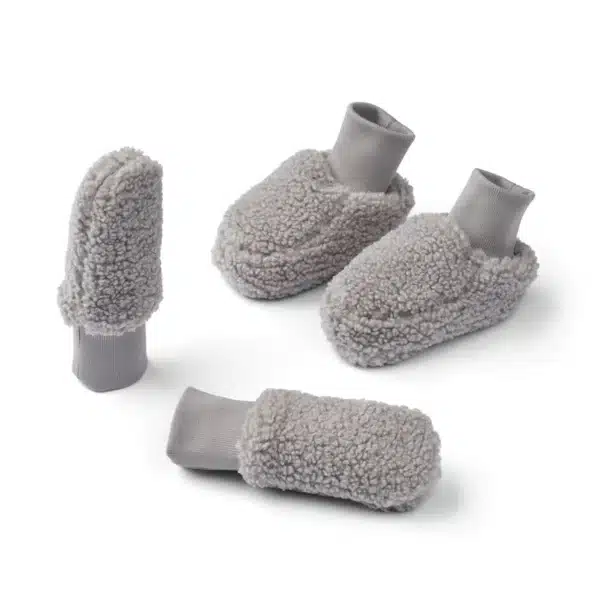 Liewood Babyschuhe & Handschuhe Set Osman Teddy grey melange