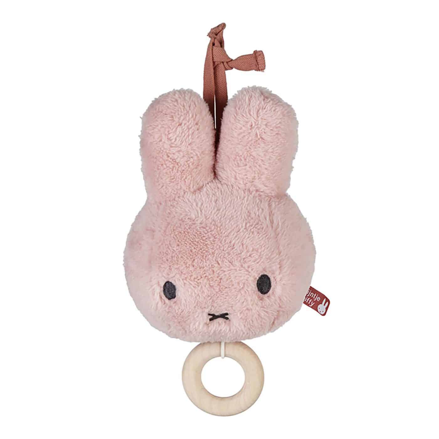 Tiamo Cubo Attività Miffy In Tessuto - Morbido Gioco Sensoriale Per Neonati, Rosa, 15x15x15 Cm, Con Specchio E Campanella, Dalla Nascita