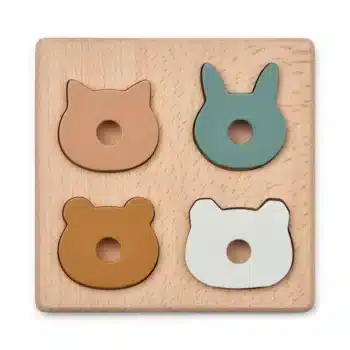 Liewood Steckpuzzle aus Holz Tiere in tuscany rose multi mix