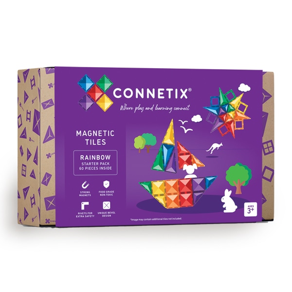 Connetix Magnet Bausteine Rainbow Starter Pack 60-teilig