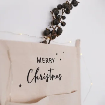 Eulenschnitt Adventskalender Christmas schmal aus Baumwolle in creme