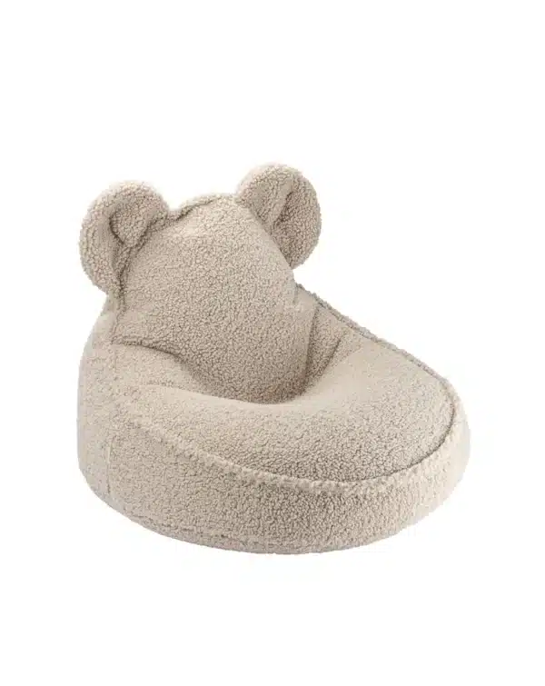 Wigiwama Teddy Sitzsack mit Ohren aus Teddystoff in biscuit