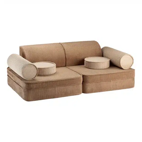 Wigiwamam Spiel Sofa Settee aus Cord in der Farbe Toffee beige