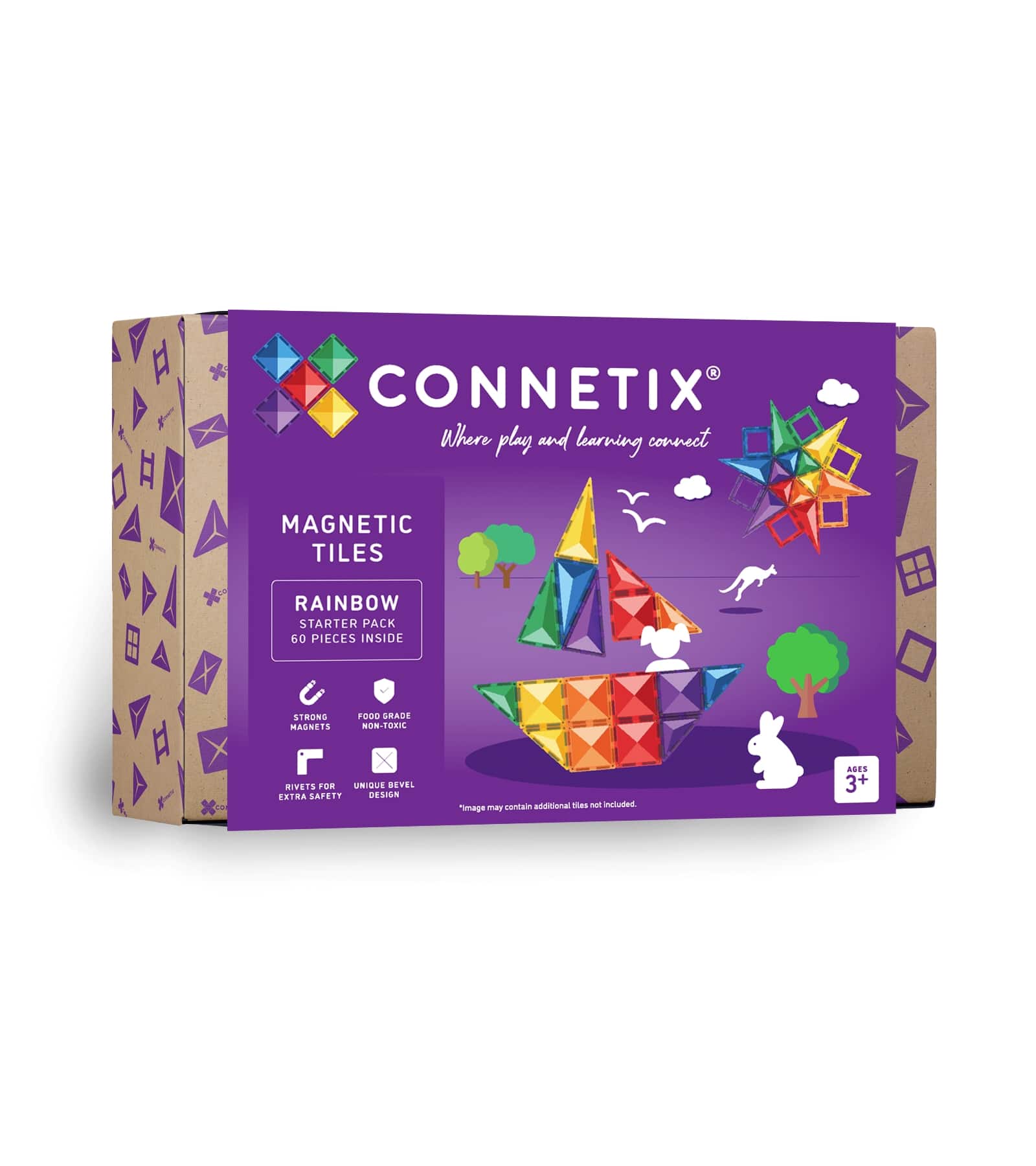 Connetix Magnet Bausteine Rainbow Starter Pack 60-teilig