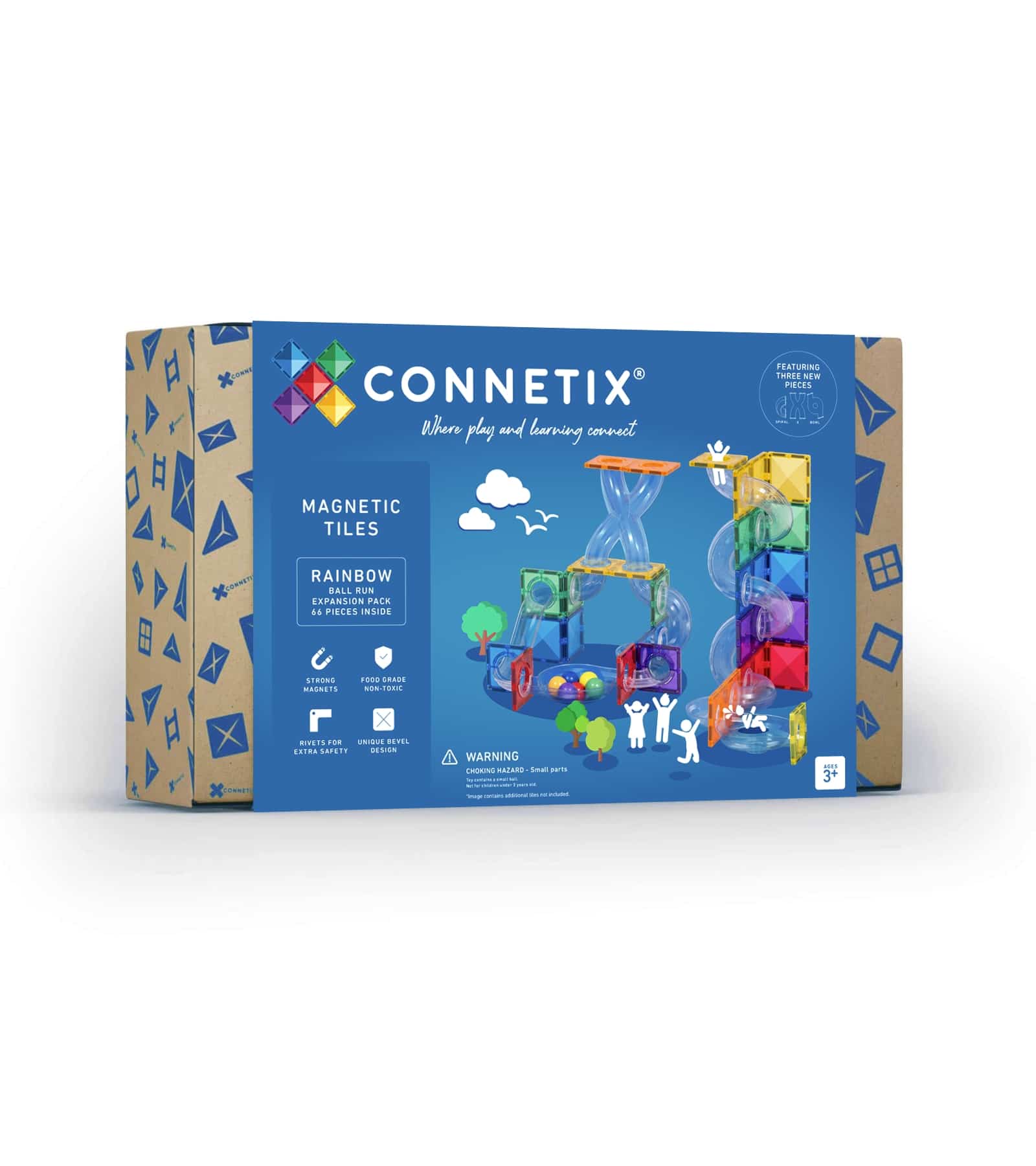 Connetix Magnet Bausteine Kugelbahn Rainbow Expansion Pack 66-teilig