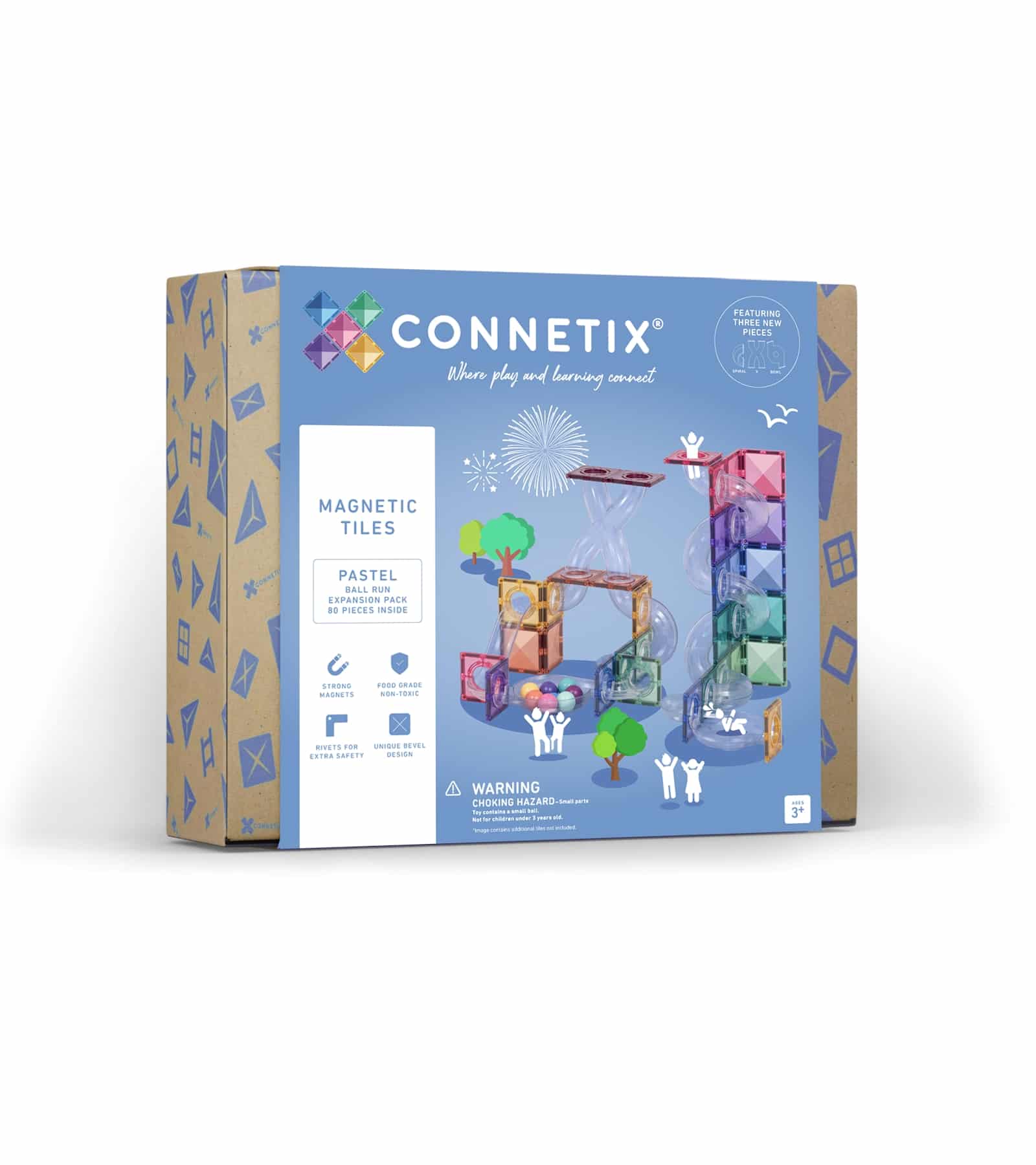 Connetix Magnet Bausteine Kugelbahn Pastel Expansion Pack 80-teilig