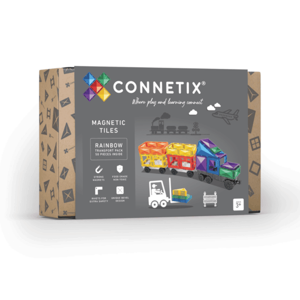 Connetix Magnet Bausteine Rainbow Transport Pack 50-teilig