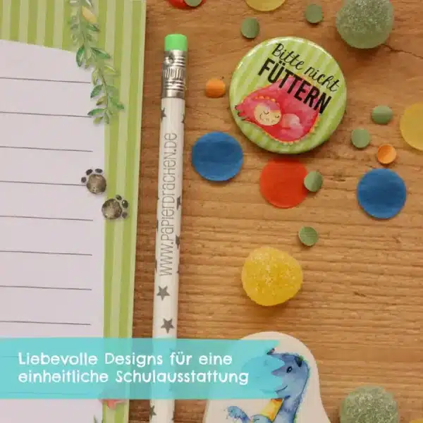 Papierdrachen Schreibset Schule Dino – Bild 2
