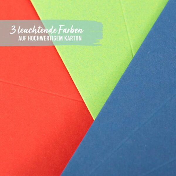 Papierdrachen 3er Set Geschwister Schultüten – Blau, Grün, Rot – Bild 5