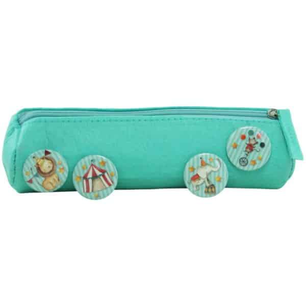 Papierdrachen Schulset Federmäppchen mit Buttons – Zirkus