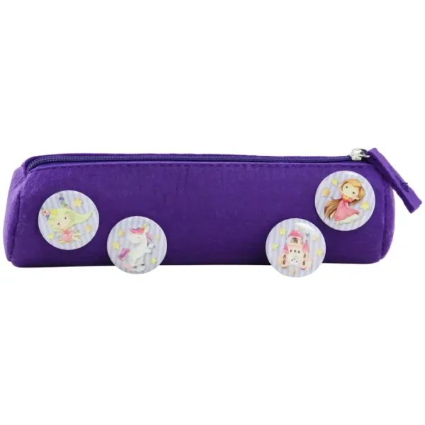 Papierdrachen Schulset Federmäppchen mit Buttons – Einhorn