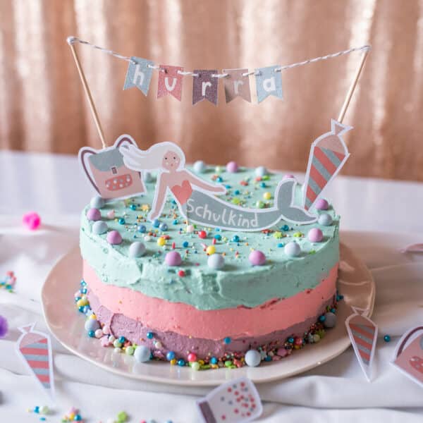 Ava & Yves Cake Topper zur Einschulung mit Glitzereffekt - Under The Sea – Bild 4