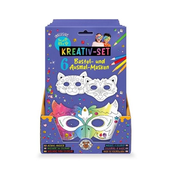 Trendhaus Bastel- & Ausmal-Masken inkl. Diamansticker & Buntstifte – Bild 2