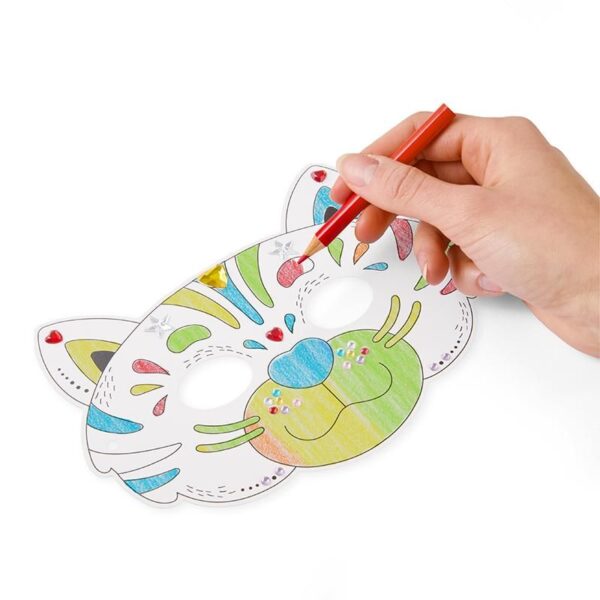 Trendhaus Bastel- & Ausmal-Masken inkl. Diamansticker & Buntstifte – Bild 5