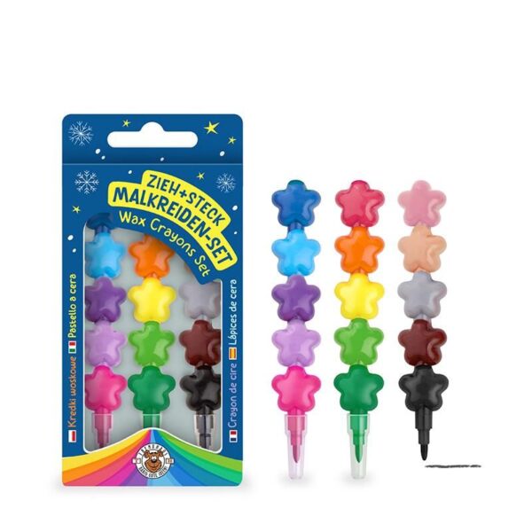 Trendhaus Magic Moments Snow Friends - Wachsmalkreide Zieh- & Steck 3er Set